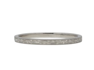 Engraved platinum wedding band hatton garden