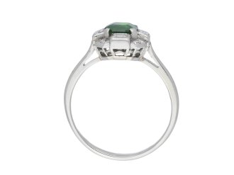 Art Deco demantoid garnet diamond cluster ring hatton garden