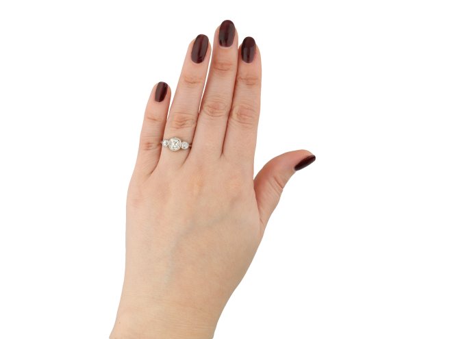 Old mine diamond three stone ring hatton garden