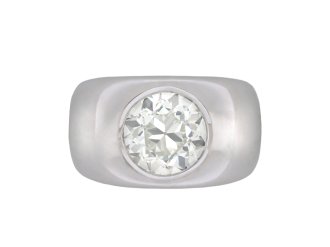 Old cut diamond gypsy ring, circa 1980