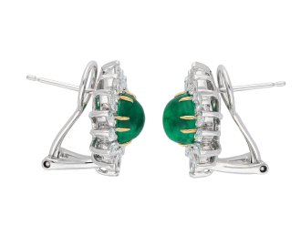 Vintage Colombian emerald diamond earrings hatton garden