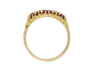E & F Bauer ruby and diamond three stone ring hatton garden