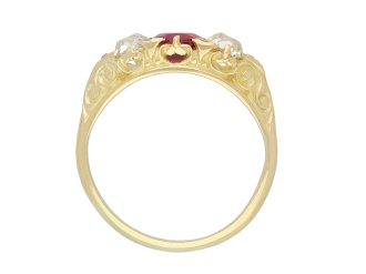 Ruby and Diamond Three Stone Ring, circa 1890. Hatton Garden