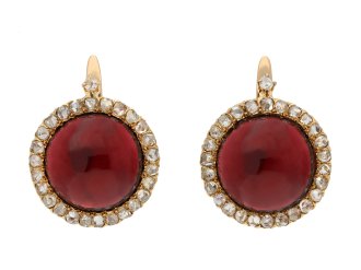 Victorian garnet and diamond cluster earrings hatton garden