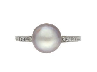 Art Deco natural pearl diamond solitaire ring hatton garden