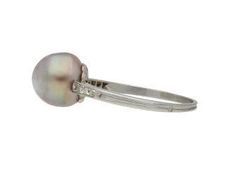Art Deco natural pearl diamond solitaire ring hatton garden