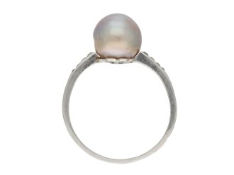 Art Deco natural pearl diamond solitaire ring hatton garden