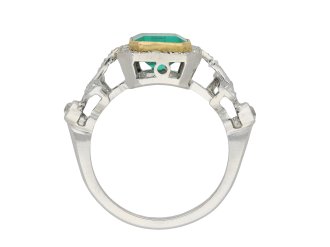 Colombian emerald and diamond cluster ring hatton garden