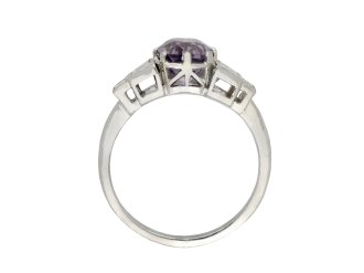 Purple Ceylon sapphire and diamond solitaire ring hatton garden