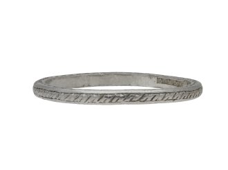 Engraved platinum wedding band hatton garden