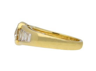 Vintage diamond flanked solitaire ring hatton garden