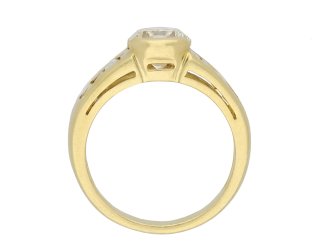 Vintage diamond flanked solitaire ring hatton garden