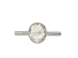 Rose cut diamond solitaire ring, circa 1905.