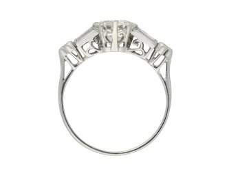 Art Deco diamond flanked solitaire ring hatton garden