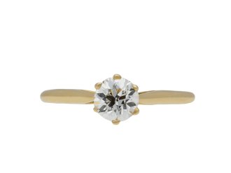 Diamond solitaire ring, French, circa 1970.