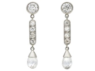 Art Deco diamond drop earrings hatton garden