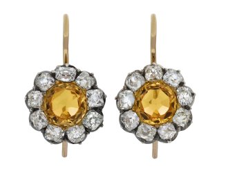 Victorian Topaz and Diamond Earrings hatton garden