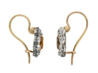 Victorian Topaz and Diamond Earrings hatton garden