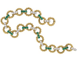 Boucheron Diamond and Emerald bracelet hatton garden