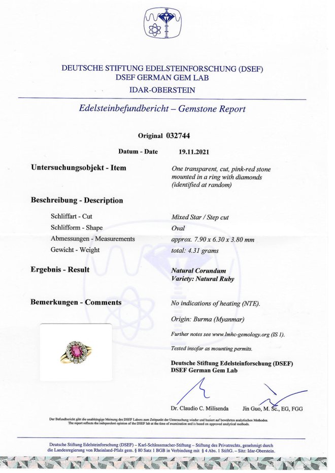 Burmese ruby and diamond coronet cluster ring, circa 1905. Hatton Garden