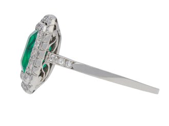 Colombian emerald and diamond cluster ring hatton garden