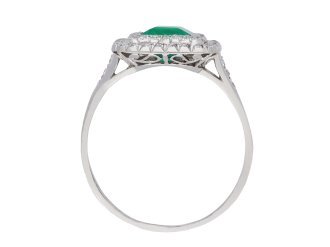 Colombian emerald and diamond cluster ring hatton garden