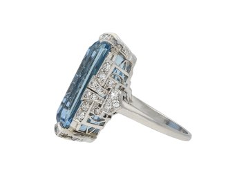 Art Deco aquamarine and diamond ring hatton garden