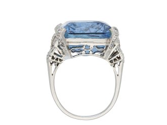 Art Deco aquamarine and diamond ring hatton garden