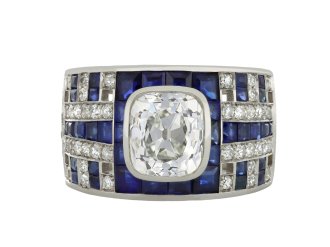 Sapphire and diamond cluster ring, circa 1935 hatton gardenSapphire and diamond cluster ring, circa 1935 hatton garden