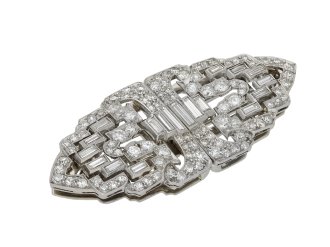 Diamond double clip brooch hatton garden