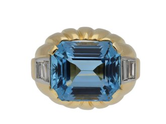 Aquamarine and diamond dress ring hatton garden