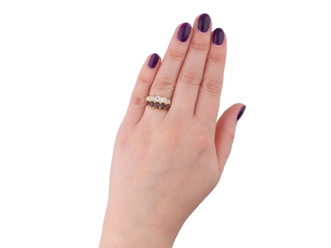 Victorian two row garnet and diamond ring hatton garden