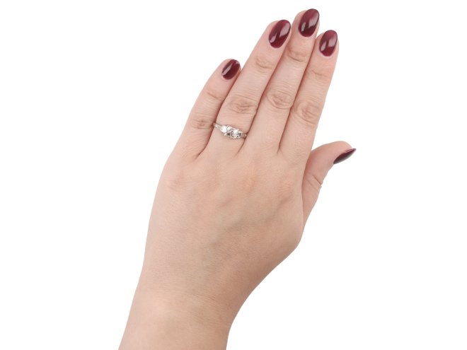 Art Deco French cut diamond three stone ring hatton garden