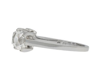 French cut diamond three stone ring, circa 1935. Hatton Garden