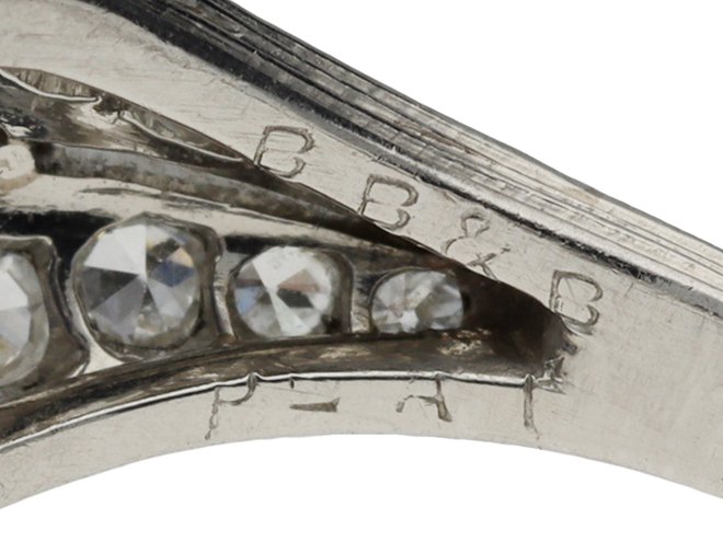 Bailey, Banks and Biddle Sapphire and diamond cluster ring