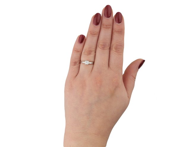 Granat Bros diamond flanked solitaire ring hatton garden