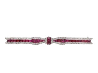 Belle Époque ruby and diamond bow brooch hatton garden