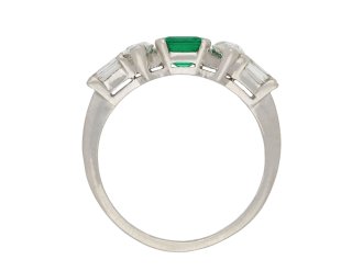 Colombian emerald and diamond ring, circa 1950. Hatton Garden