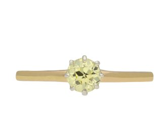 Yellow diamond solitaire ring, circa 1915.