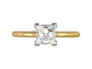 French cut diamond solitaire ring, circa 1940.