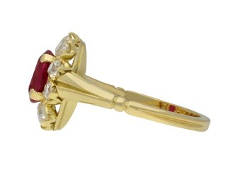 Victorian Burmese ruby diamond coronet cluster ring hatton garden