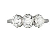 Ren&eacute; Boivin old mine diamond three stone ring, French, circa 1910. 