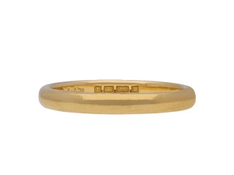 Yellow gold wedding band, English, 1934.