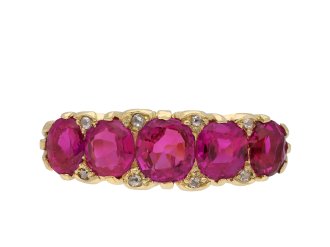 Victorian ruby five stone ring hatton garden