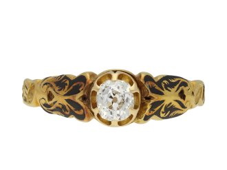 Victorian diamond mourning ring, circa 1870 hatton garden