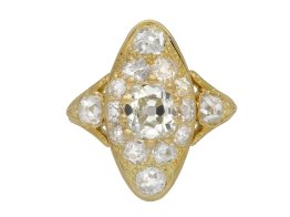 Belle Époque diamond cluster ring, French hatton garden
