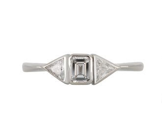 Vintage diamond three stone ring, circa 1960 hatton garden