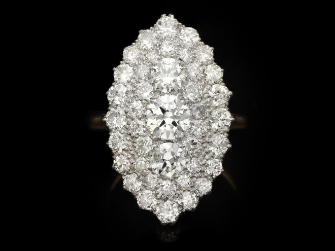 Diamond cluster ring, circa 1930 hatton garden