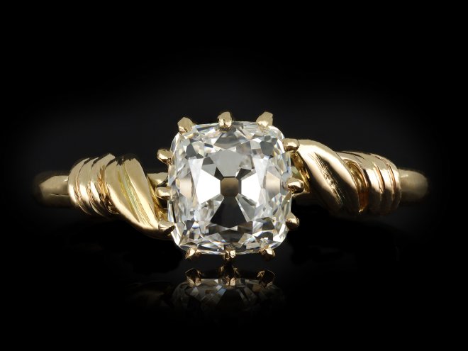 Victorian old mine diamond solitaire ring hatton garden