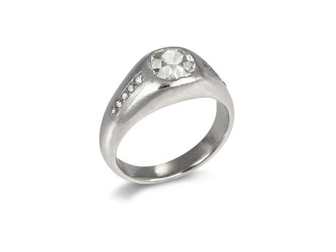 Diamond gypsy ring, circa 1960.